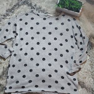 H&M Gray and black Polka Dot sweater Size 10-12 Y